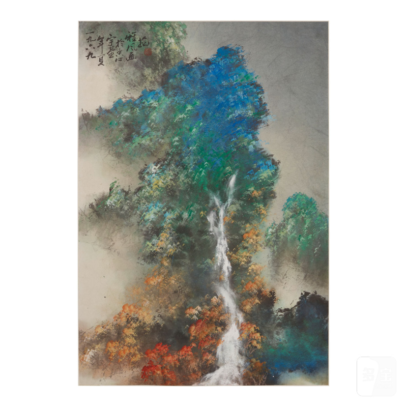 胡宇基（1927出生） 重彩山水 設色紙本 鏡心 一九六九年作 | HU YUJI (B.1927)